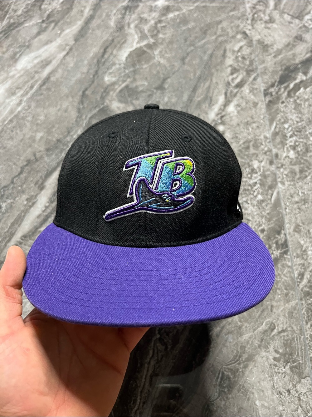 Tampa Bay Devil Rays Hat 47 Brand Manta Black Purple Cooperstown Strapback Cap